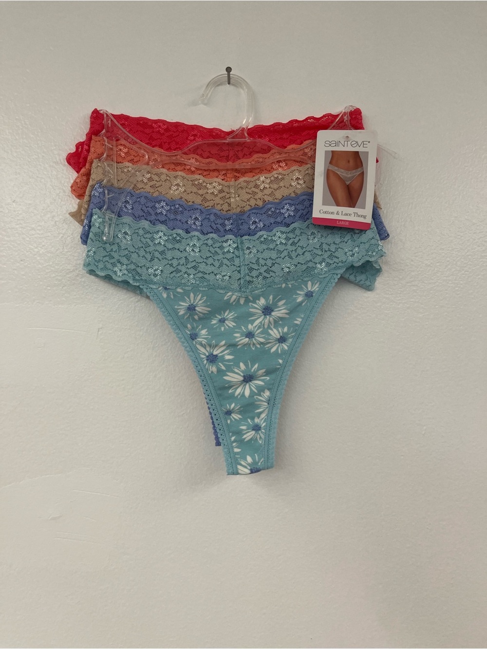 Saint Eve Women’s 5- pack Cotton & Lace Thongs